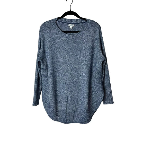Sundance Valeria Sweater Womens‎ XL Long Sleeve Ribbed Knit Curved Hem Blue NWT - Picture 1 of 4